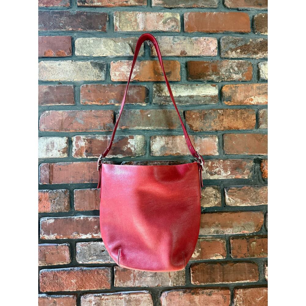 Vintage Coach Red Leather Legacy Soho Bucket Bag Duffle Sac #9186